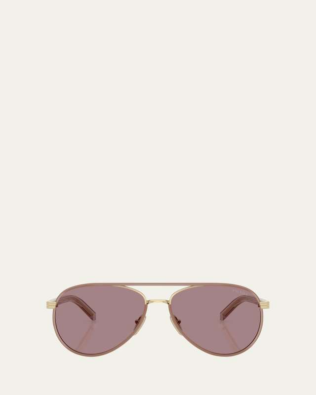 0PR B57S Steel Aviator Sunglasses